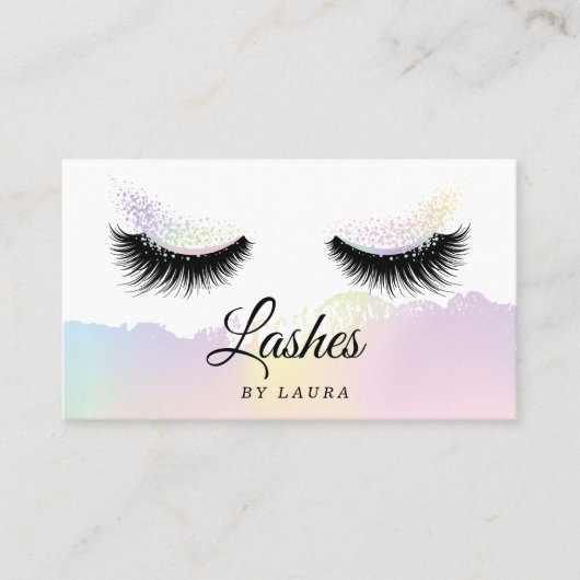 Long Lash Extension Makeup Artist Holographic Visitekaartje (Voorkant)