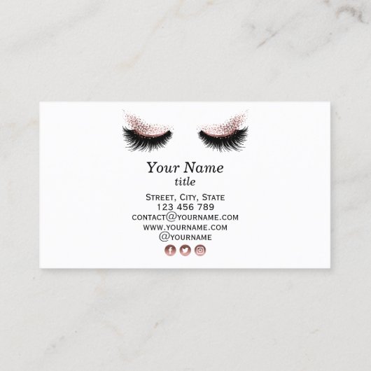 Long Lash Extension Makeup Artist Roos Gold Visitekaartje (Achterkant)