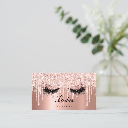 Long Lash Extension Makeup Artist Roos Gold Visitekaartje (Staand voorkant)