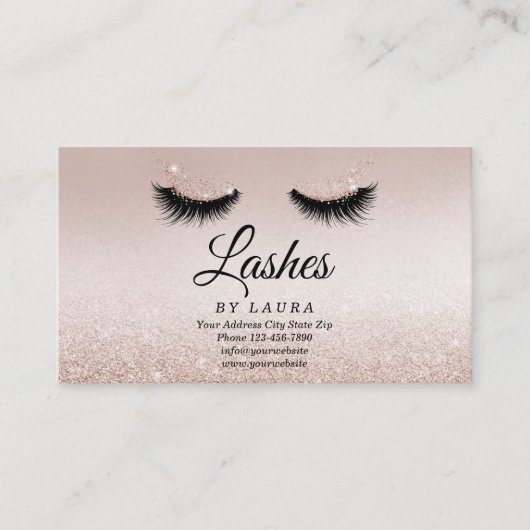 Long Lash Extension Makeust Artist Business Card V Visitekaartje (Voorkant)