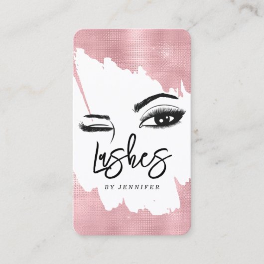 Long Lashes Eyes and Brows Roos Gold Visitekaartje Contactkaartje (Voorkant)