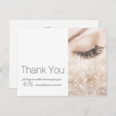 Long Lashes Glitter Beige Crème Dank Je Briefkaart (Voorkant / Achterkant)