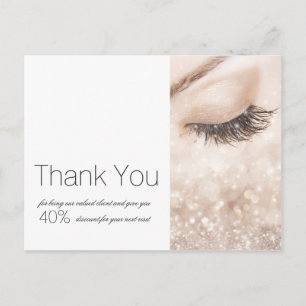 Long Lashes Glitter Beige Crème Dank Je Briefkaart
