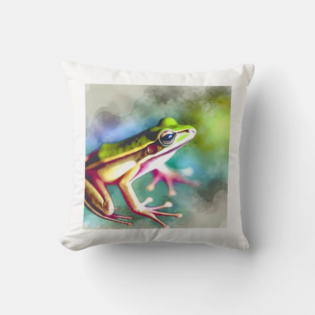 Long legged frog 100924AREF149 - Watercolor Kussen (Voorkant)