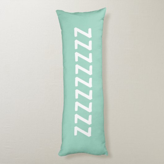 Long light teal body pillow with custom text lichaamskussen (Achterkant (Verticaal))