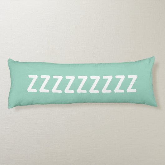 Long light teal body pillow with custom text lichaamskussen (Achterkant)