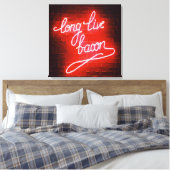 Long Live Bacon Neon Sign Canvas Afdruk (Insitu (Slaapkamer))