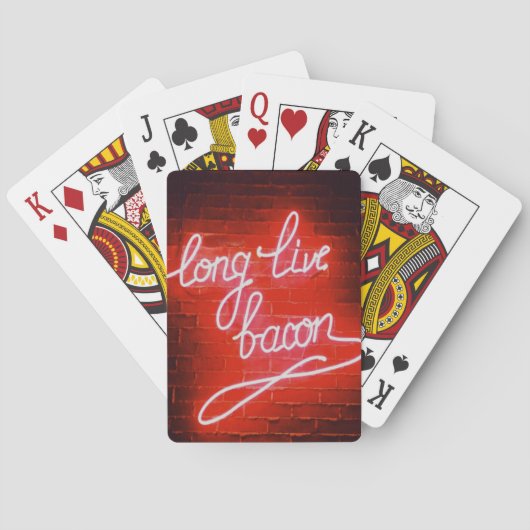 Long Live Bacon Neon Sign Pokerkaarten (Achterkant)