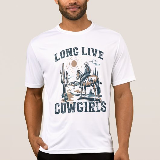 Long Live Cowgirl | Retro Sublimations, Western T-shirt (Voorkant)