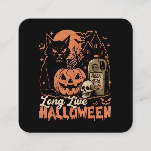 Long Live Halloween Vierkante Visitekaartje (Voorkant)