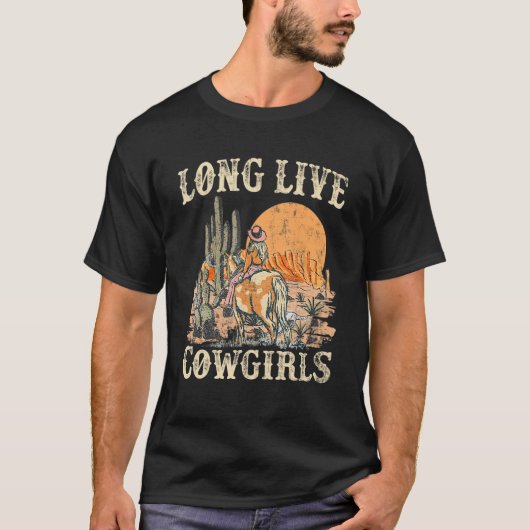 Long Live Howdy Rodeo Western Land Cowgirl Gr T-shirt (Voorkant)