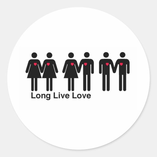 Long Live Love Ronde Sticker (Voorkant)