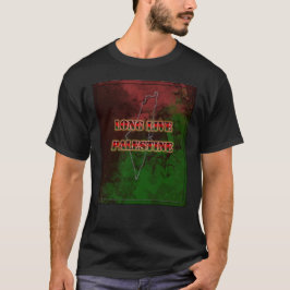 Long Live Palestine Kaart met vlag kleuren T-shirt