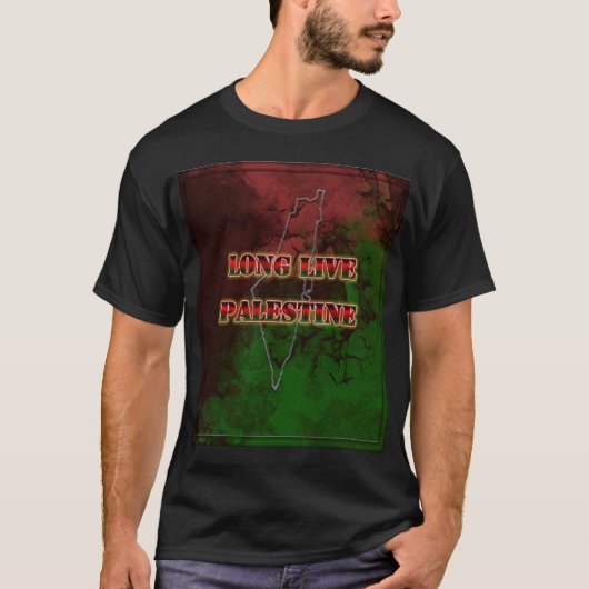 Long Live Palestine Mannen Distress T T-shirt (Voorkant)