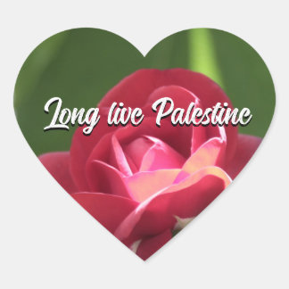Long live Palestine Pink Green Core Autocollant Hart Sticker