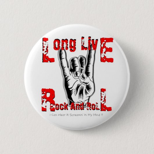 Long Live Rock en Roll Ronde Button 5,7 Cm (Voorkant)