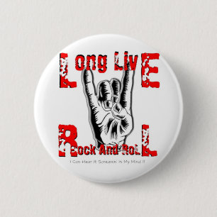 Long Live Rock en Roll Ronde Button 5,7 Cm