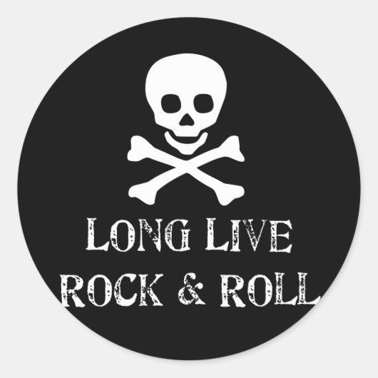 Long Live Rock en Roll Ronde Sticker (Voorkant)