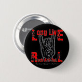 Long Live Rock en Roll (zwart) Ronde Button 5,7 Cm (Voorkant /achterkant)