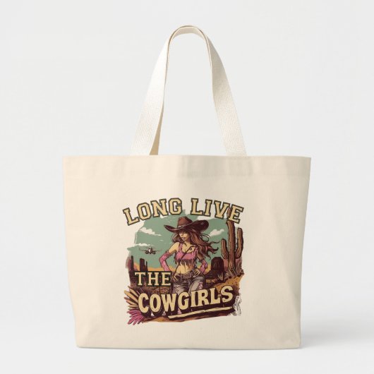Long live the cowgirl grote tote bag (Voorkant)