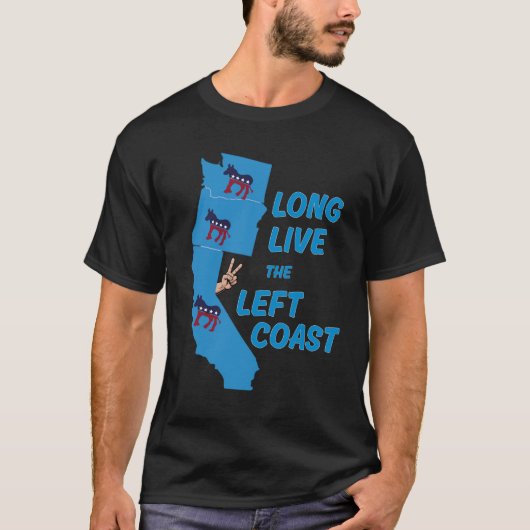 LONG LIVE THE LEFT COAST- ALL BLUE STATES T-SHIRT (Voorkant)