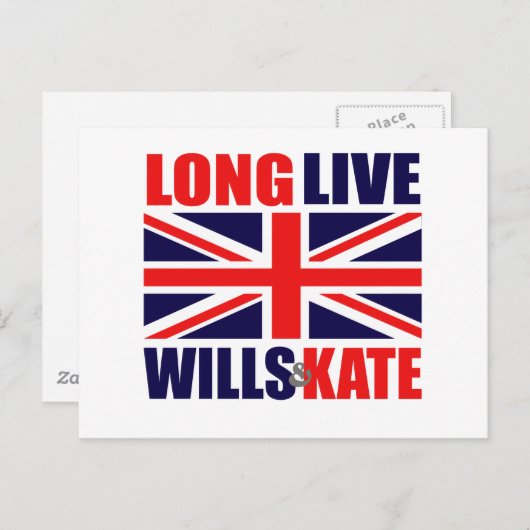 Long Live Wills & Kate Briefkaart (Voorkant / Achterkant)