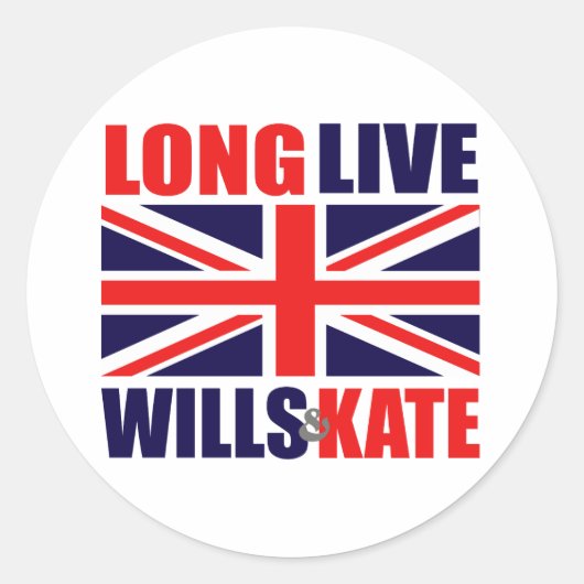 Long Live Wills & Kate Ronde Sticker (Voorkant)