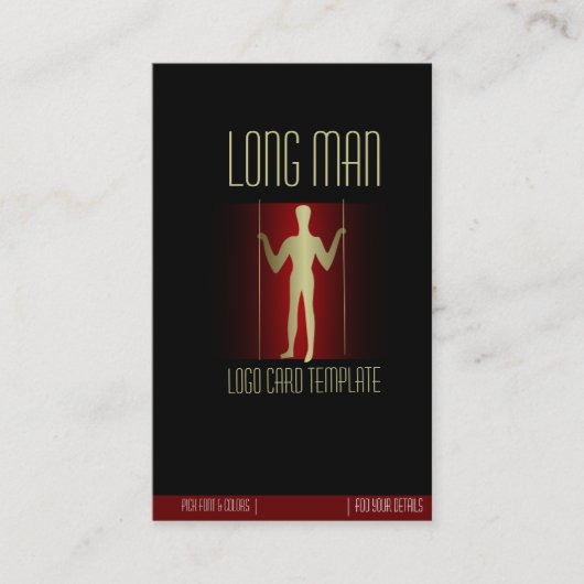 Long Man Simple Gold Logo Visitekaartje (Voorkant)