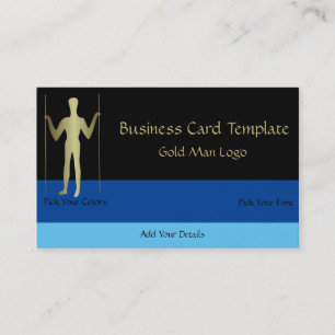 Long Man - Simple Gold Man Logo Visitekaartje