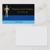 Long Man - Simple Gold Man Logo Visitekaartje (Voorkant / Achterkant)