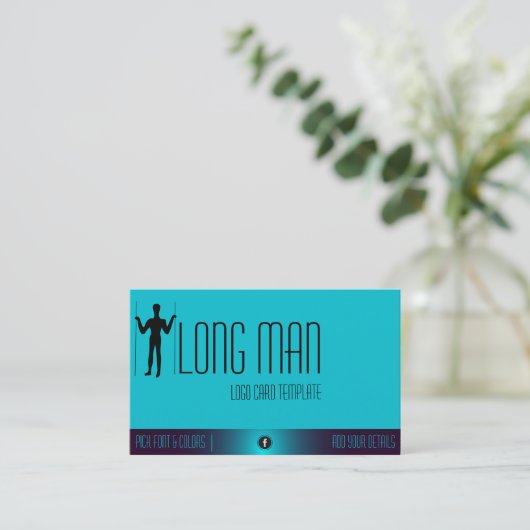 Long Man Wilmington Geoglyph Symbool Logo Visitekaartje (Staand voorkant)