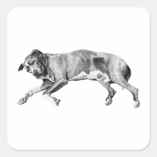 Long Nap Cutout, Yuletide Quiet Vierkante Sticker (Voorkant)