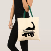 Long Neck Dinosaur Personalized Name Canvas tas (Voorkant (product))