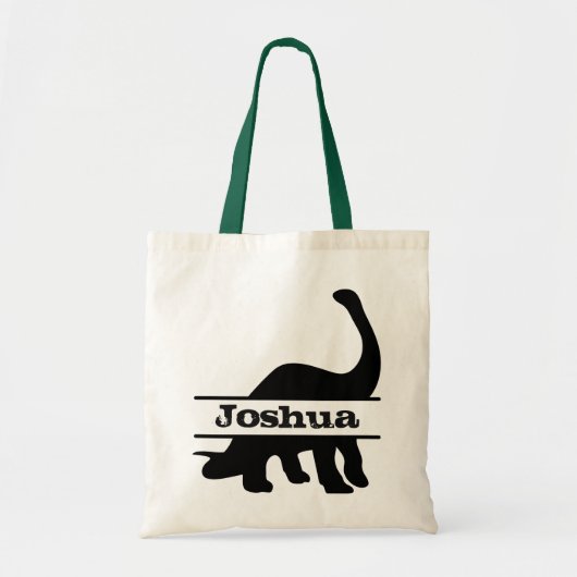 Long Neck Dinosaur Personalized Name Canvas tas (Voorkant)