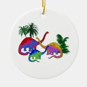 Long Necked Dinosaur Family Keramisch Ornament