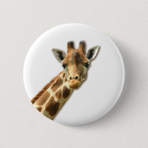 Long Necked Giraffe Pin Ronde Button 5,7 Cm