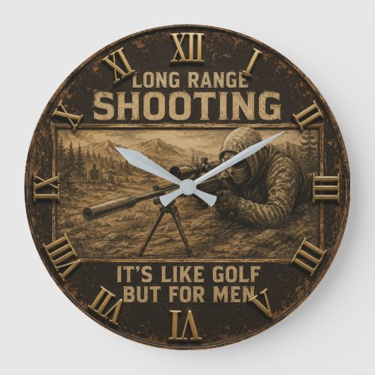 Long Range Shooting Precision Marksman Rustic Grote Klok (Voorkant)