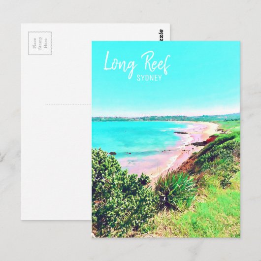 Long Reef Sydney Northern Beaches retro Briefkaart (Voorkant / Achterkant)