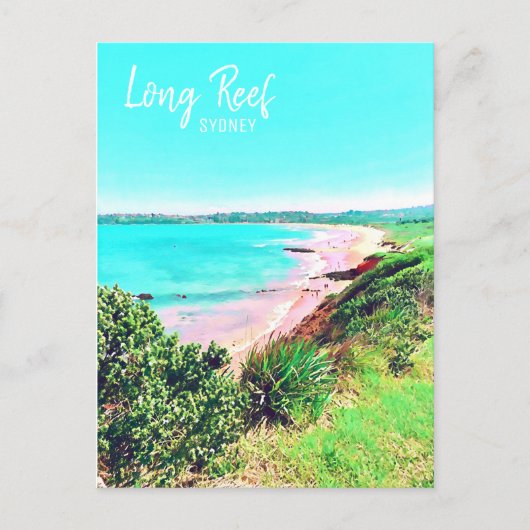 Long Reef Sydney Northern Beaches retro Briefkaart (Voorkant)