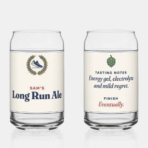 Long Run Ale: Gepersonaliseerd hardloop bierblikje Blikvorm Glas