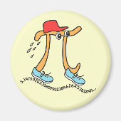 Long Running Pi - Funny Pi Guy Magnet (Voorkant)