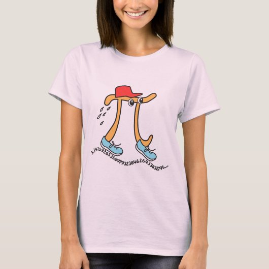 Long Running Pi © Funny Pi Guy T-Shirt (Voorkant)