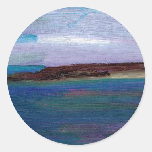 Long Sands Zee Uitzicht Ronde Sticker (Voorkant)