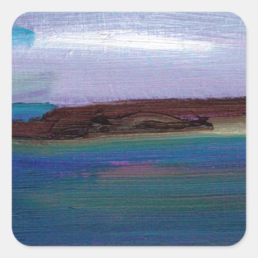 Long Sands Zee Uitzicht Vierkante Sticker (Voorkant)