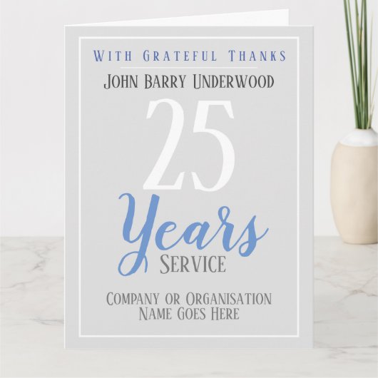 Long Service Award certificaatstijl Kaart (Voorkant)