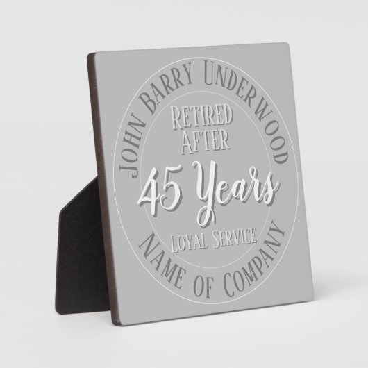 Long Service Award of Retirement Plaque Fotoplaat (Voorkant)