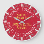 Long Service Fireman Loyal Service Award Grote Klok (Voorkant)
