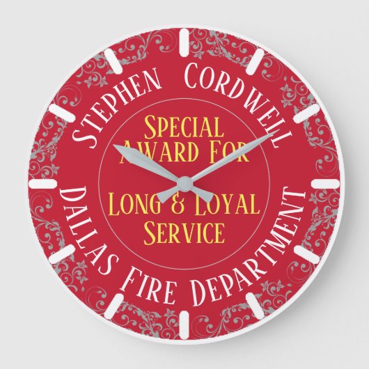 Long Service Fireman Loyal Service Award Grote Klok (Voorkant)