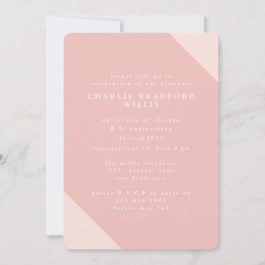 LONG SHADOW FELICITEERT HET AFSTUDEERDER BLUSH KAART (Achterkant)