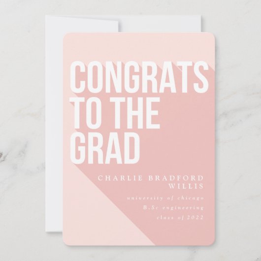 LONG SHADOW FELICITEERT HET AFSTUDEERDER BLUSH KAART (Voorkant)